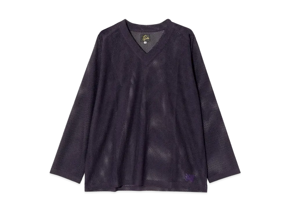 NEEDLES L/S V-Neck Tee - Raschel Lace "Purple"