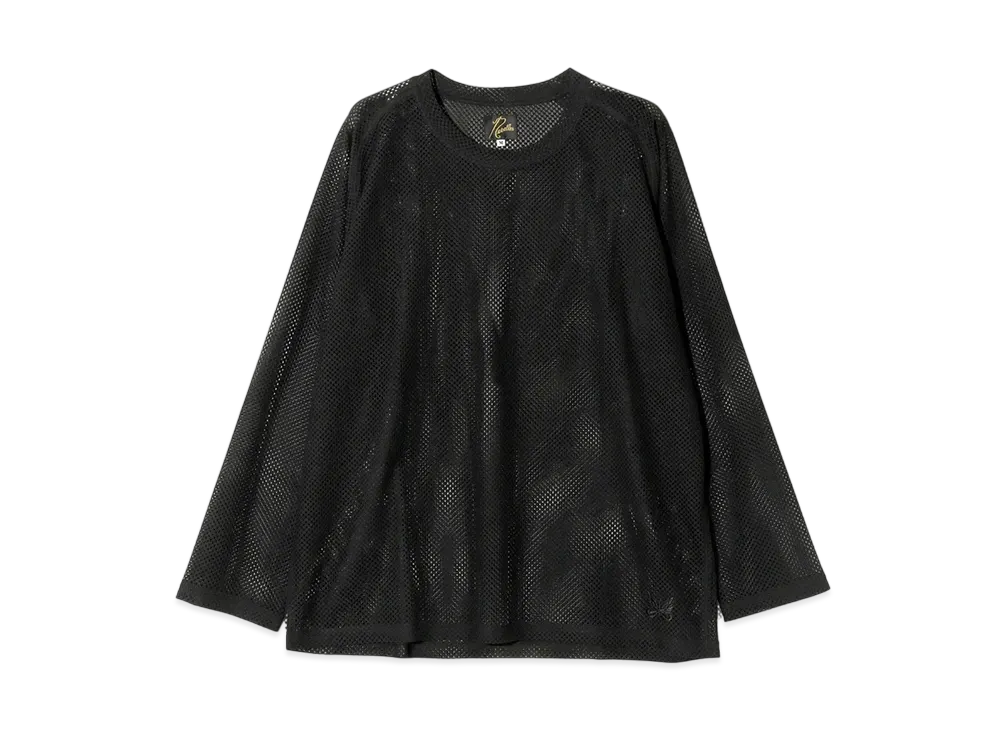 NEEDLES L/S U-Neck Tee - Raschel Lace "Black"