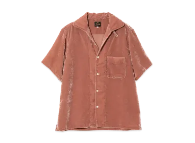 NEEDLES Italian Collar S/S Shirt-PE/R Velvet "Pink"