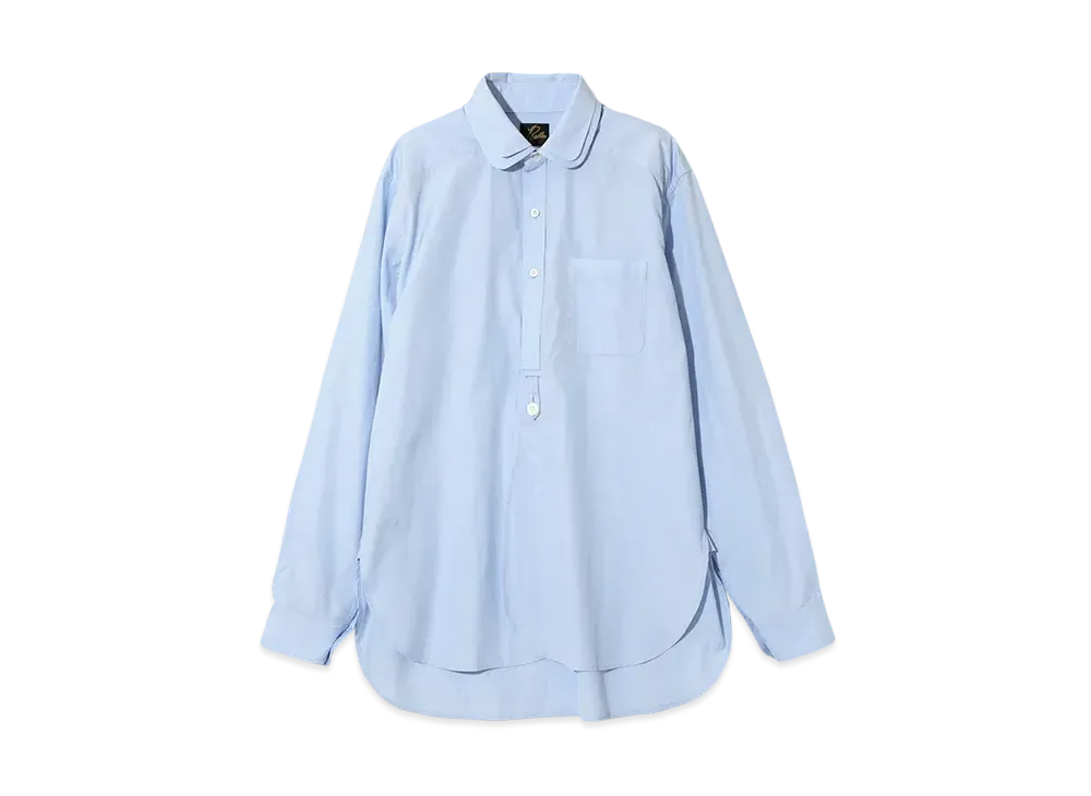 NEEDLES Double Round Collar EDW Shirt - Cotton Broadcloth "Blue"