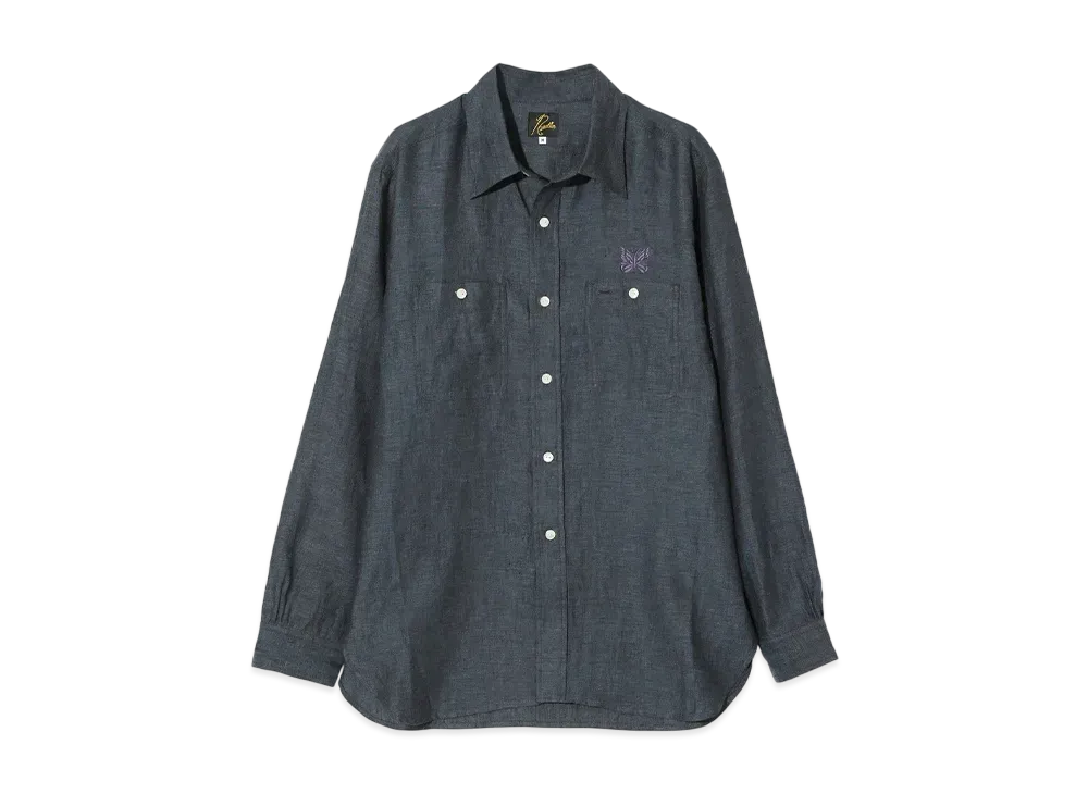 NEEDLES Work Shirt - Linen Chambray "Green"