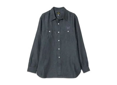 NEEDLES Work Shirt - Linen Chambray "Green"