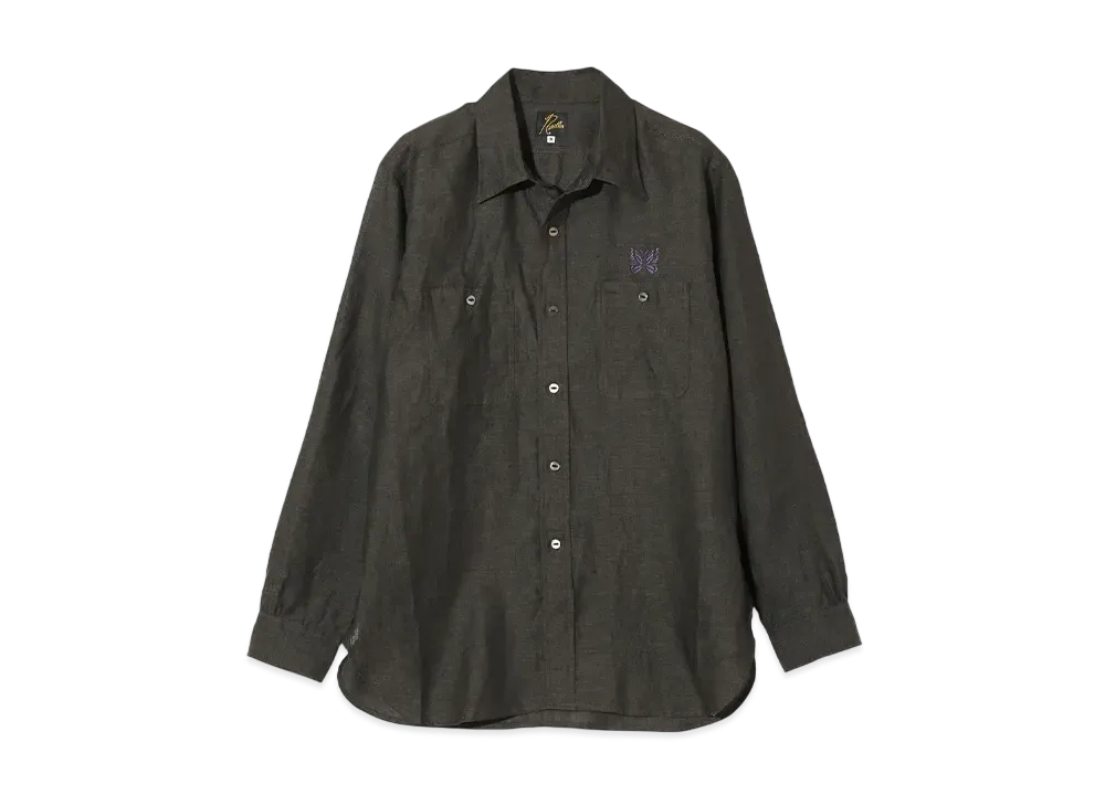 NEEDLES Work Shirt - Linen Chambray "Black"