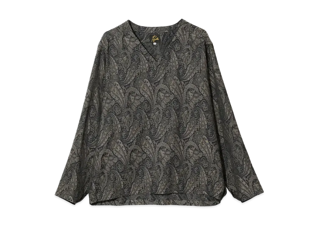 NEEDLES V-Neck P/O Shirt - PE/C Jacquard Cloth "Gray"