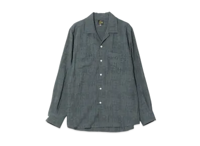 NEEDLES One-Up Shirt - Rayon Fine Pattern Jacquard "Green"