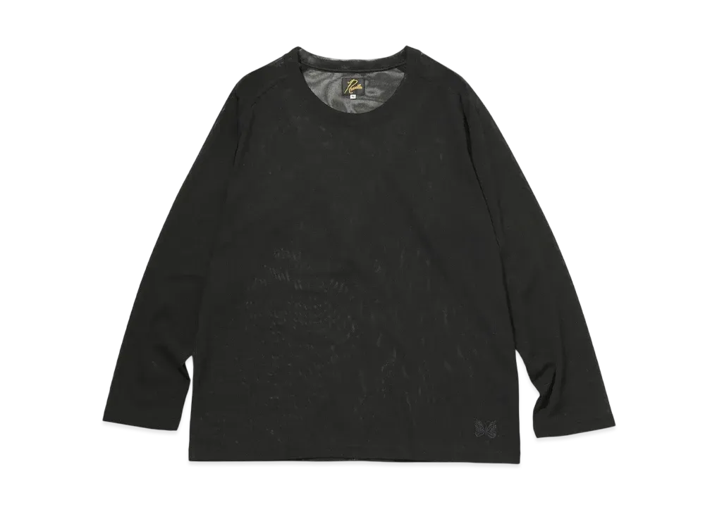 NEEDLES L/S U Neck Tee - Poly Mesh "Black"
