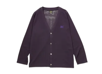 NEEDLES V Neck Cardigan - Poly Mesh "Purple"