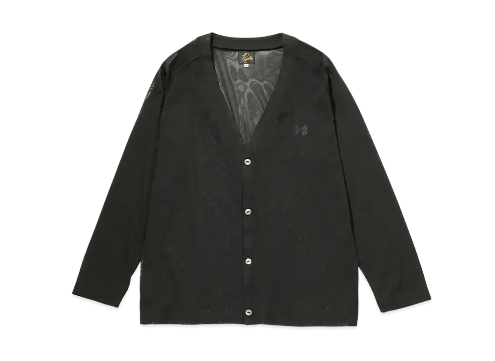 NEEDLES V Neck Cardigan - Poly Mesh "Khaki"