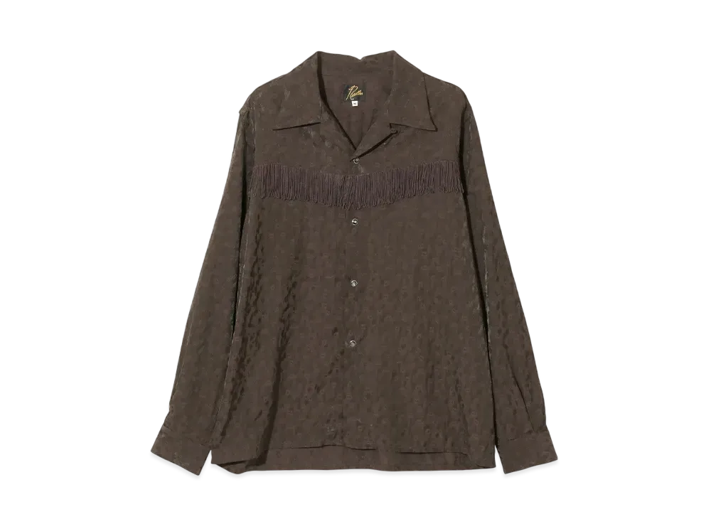 NEEDLES Fringe Shirt - R/C Leopard Jacquard "Khaki"