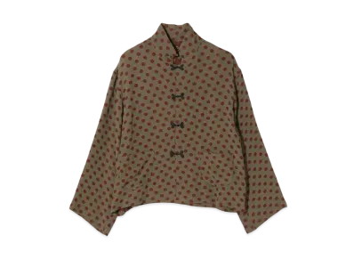NEEDLES China Shirt - Polka Dot Jacquard "Brown"
