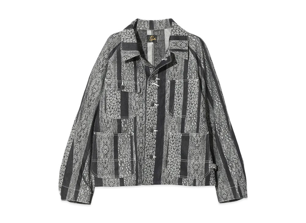 NEEDLES Short Coverall-10oz Denim / Python Jacquard "Gray"