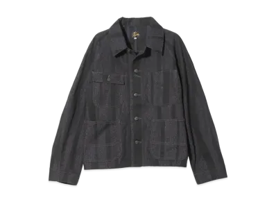 NEEDLES Short Coverall-10oz Denim / Python Jacquard "Black"