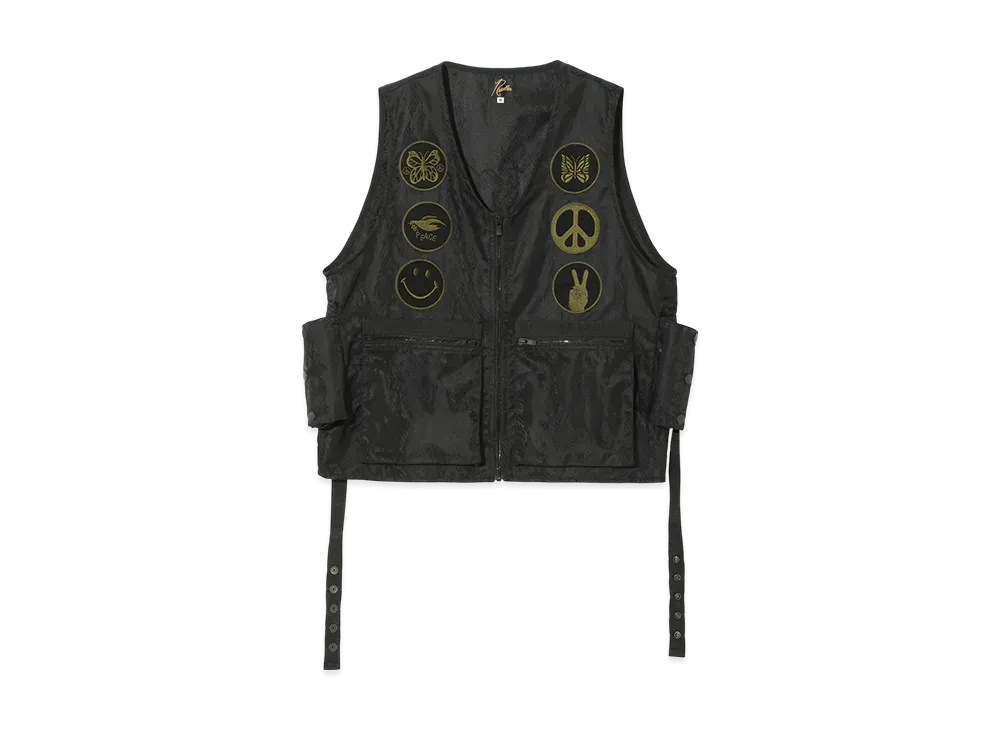 NEEDLES Radio Vest - Python Jacquard Sateen "Black"