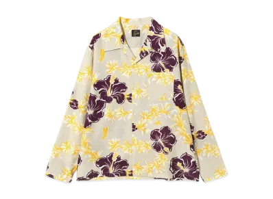 NEEDLES Open Collar Shirt - C/R Printed Flower & Papillon "White"