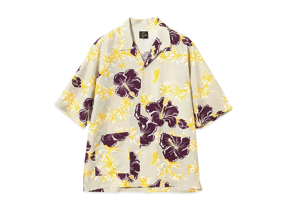 NEEDLES Cabana Shirt - C/R Printed Flower & Papillon "White"