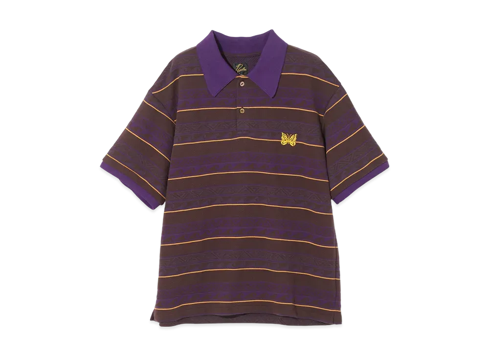 NEEDLES S/S Polo - Cotton Jacquard Jersey "Purple"