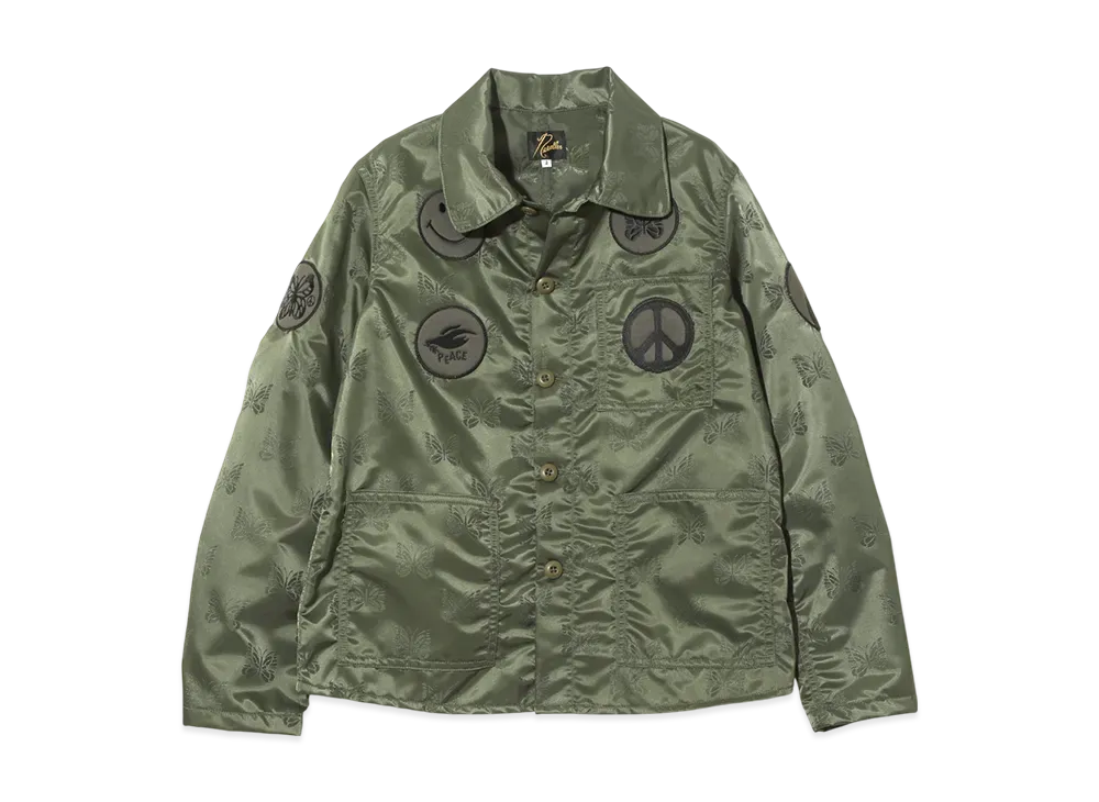 NEEDLES D.N. Coverall - Papillon Jacquard Sateen "Khaki"
