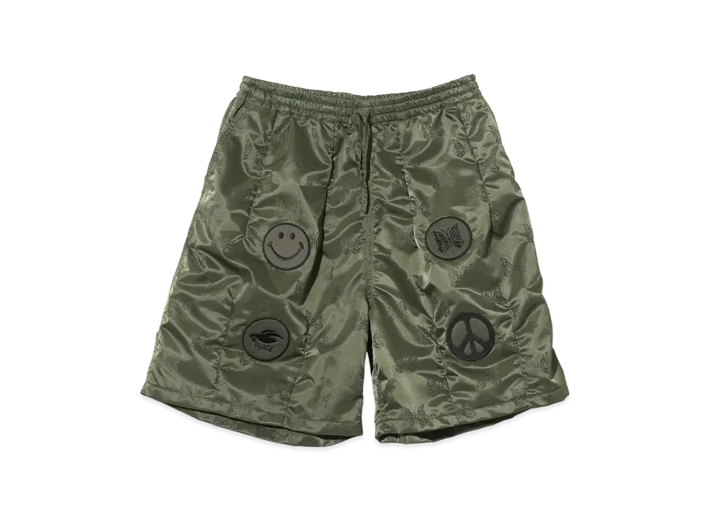 NEEDLES H.D. Short - Papillon Jacquard Sateen "Khaki"