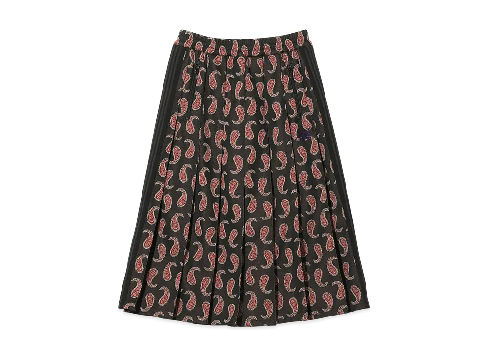 NEEDLES Pleated Track Skirt - Poly Jacquard "Black"