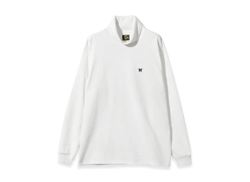 NEEDLES L/S High Neck Tee - Poly Jersey "White"