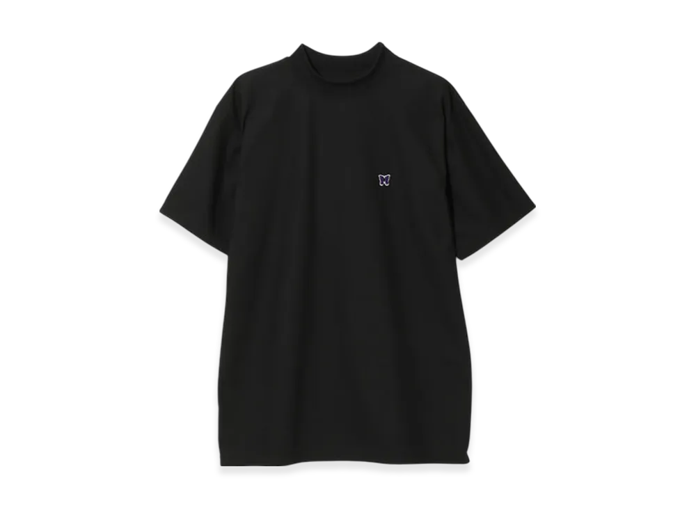 NEEDLES S/S Mock Neck Tee - Poly Pique "Black"