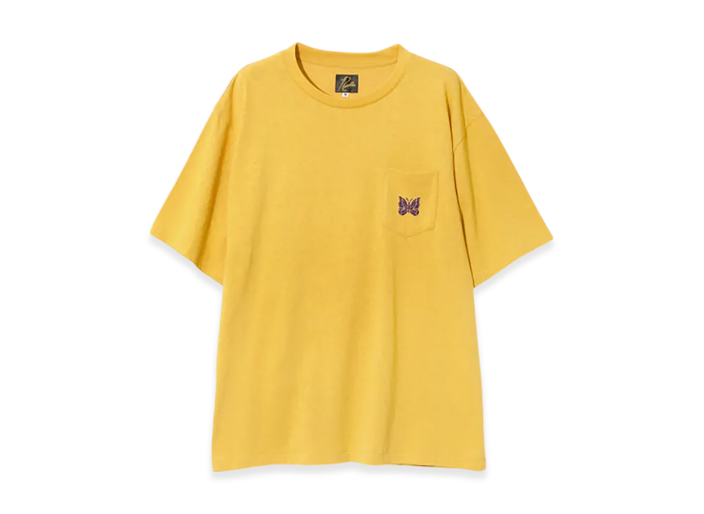 NEEDLES S/S Papillon Emb. Pocket Tee - Cotton Jersey "Yellow"
