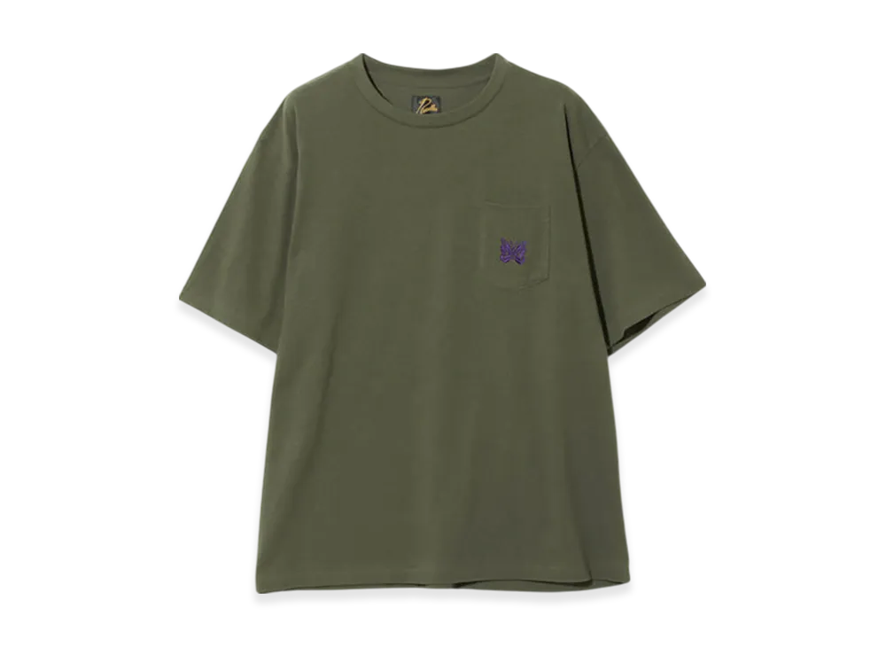 NEEDLES S/S Papillon Emb. Pocket Tee - Cotton Jersey "Green"