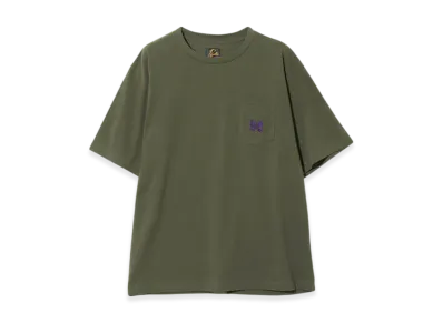 NEEDLES S/S Papillon Emb. Pocket Tee - Cotton Jersey "Green"