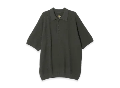 NEEDLES S/S Polo Sweater - Merino Wool Knit "Green"