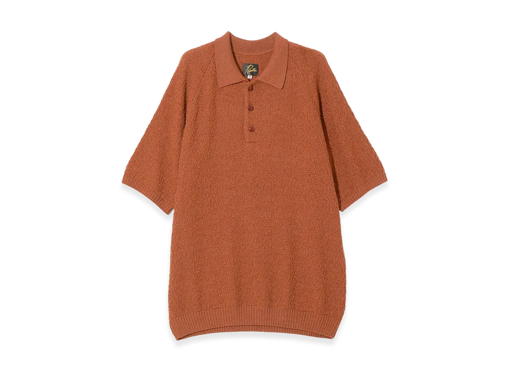 NEEDLES S/S Polo Sweater - Merino Wool Knit "Rust"