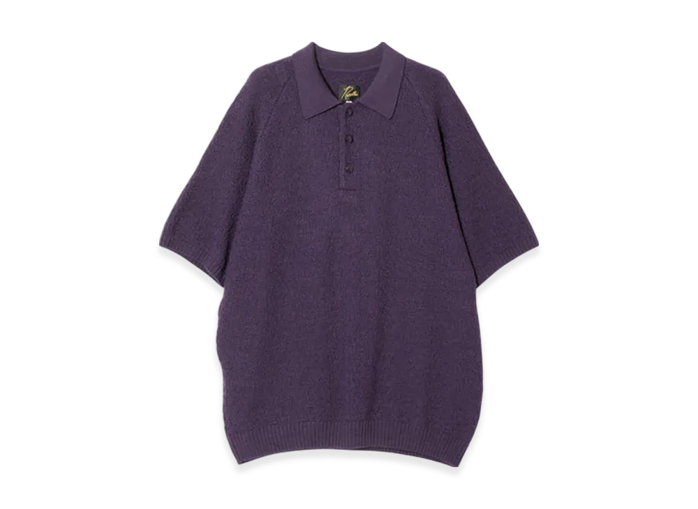 NEEDLES S/S Polo Sweater - Merino Wool Knit "Purple"