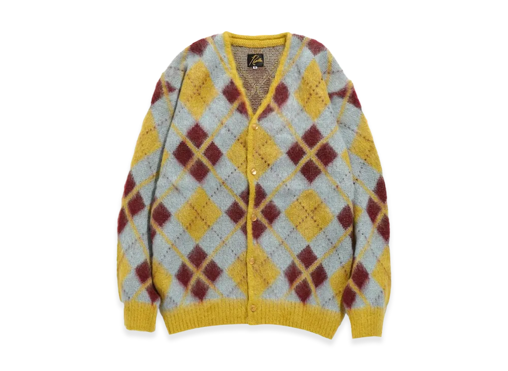 NEEDLES Mohair Cardigan Argyle "Yellow"