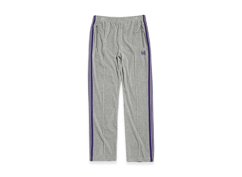NEEDLES Narrow Track Pants Velour "Heather Grey"