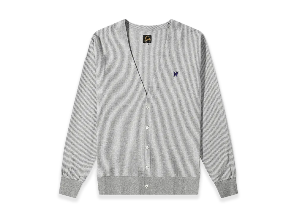 NEEDLES C/PE Sucker Jersey V-Neck Cardigan "Grey"