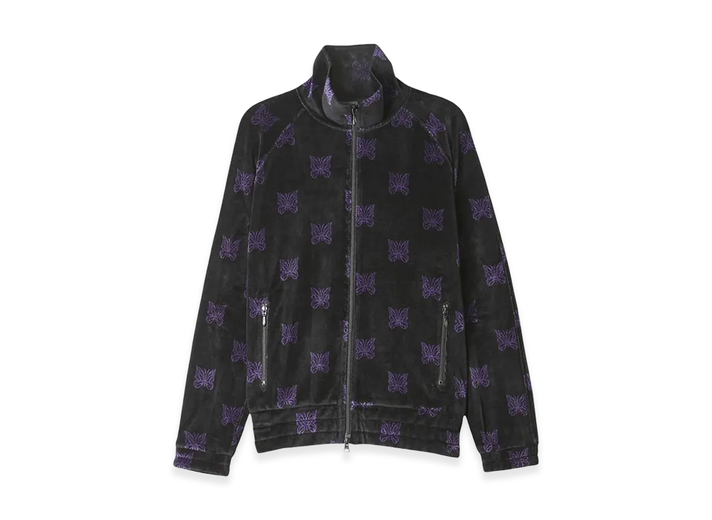 NEEDLES Papillon Track Jacket Velour "BlackPurple"
