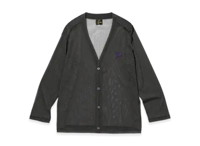 NEEDLES V-Neck Poly Mesh Cardigan "Black"