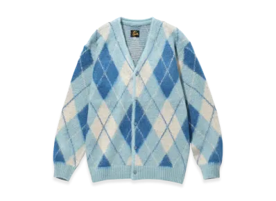 NEEDLES Mohair Cardigan Argyle "Blue"