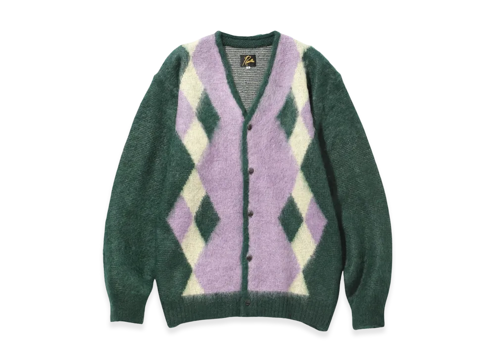 NEEDLES Mohair Cardigan Diamond "Green"