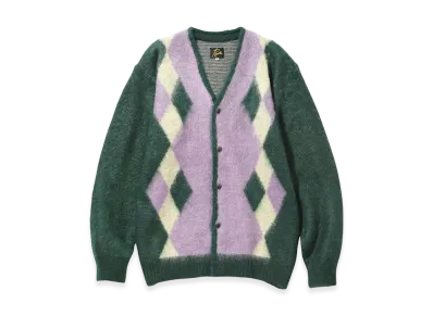 NEEDLES Mohair Cardigan Diamond "Green"