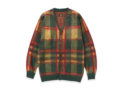 NEEDLES Mohair Cardigan Tartan "Green"