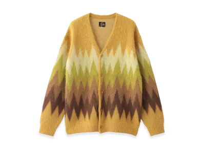 NEEDLES Mohair Cardigan Zigzag "Taupe"