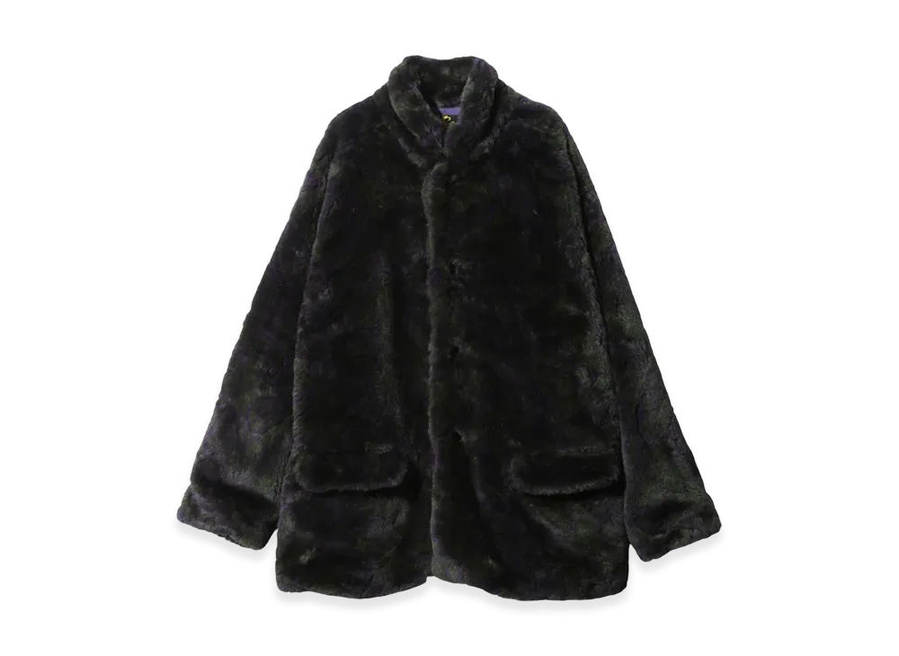 NEEDLES S.C. Car Coat Fur Paisley "GreenPurple"