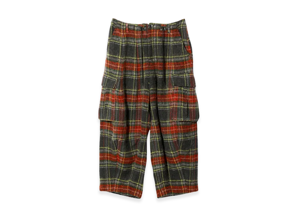 NEEDLES H.D. Pants BDU Wool Shaggy Plaid "Red"