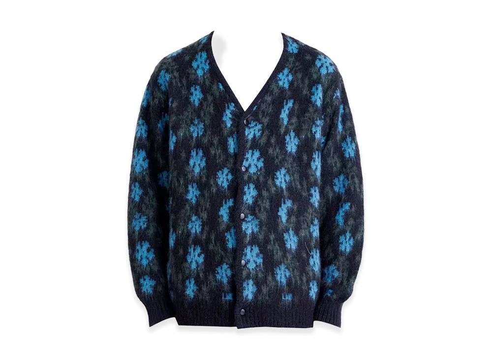 NEEDLES x Studious Mohair Cardigan Flower "Black"
