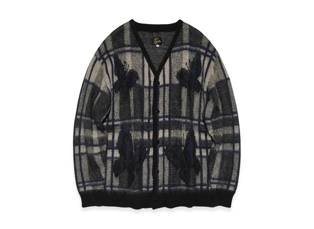 NEEDLES Mohair Papillon Cardigan Check "Grey"