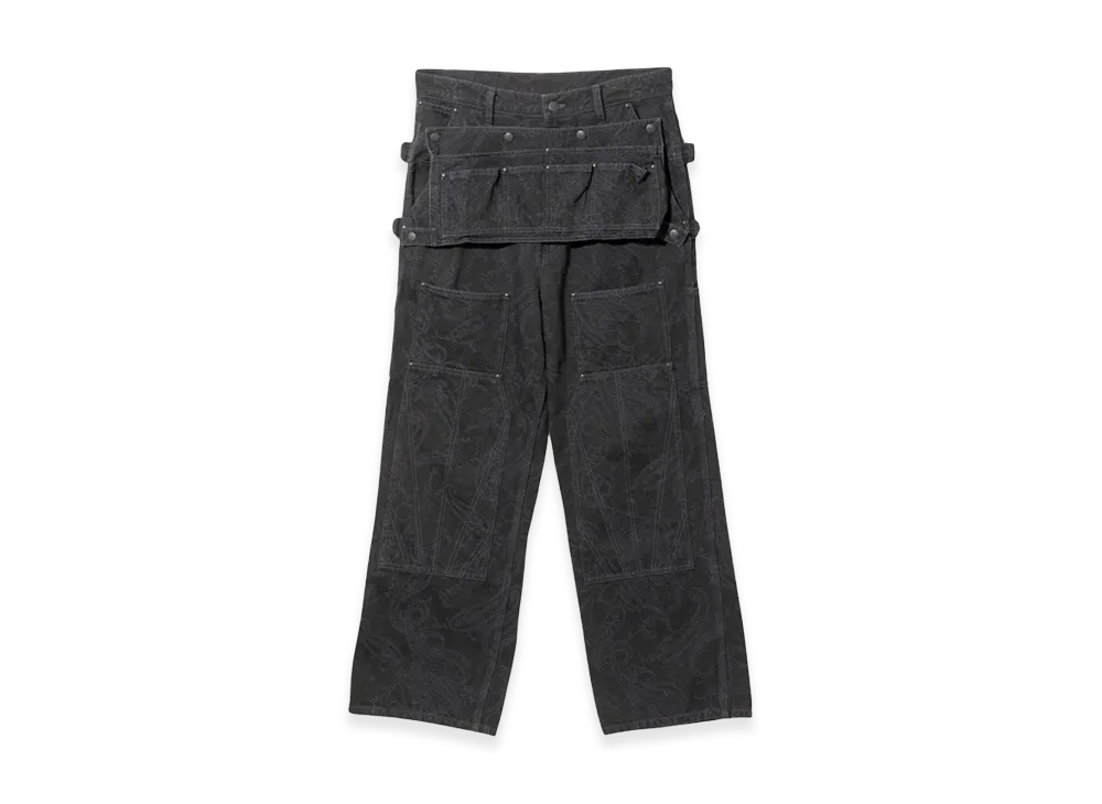 NEEDLES Apron Pants 10 Oz Denim Paisley JQ "Black"