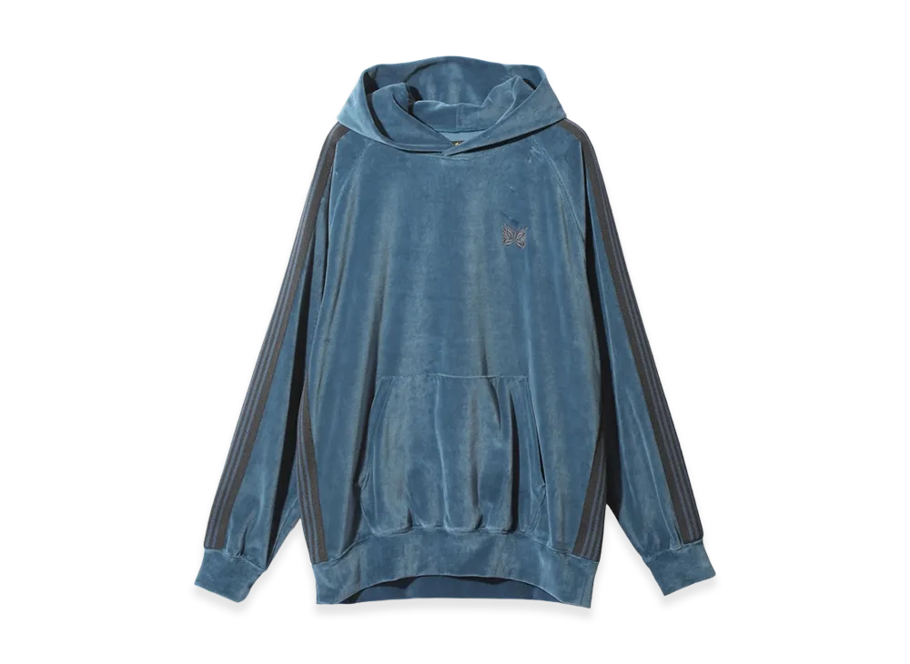 NEEDLES Track Hoodie C/PE Velour "Smoke Blue"