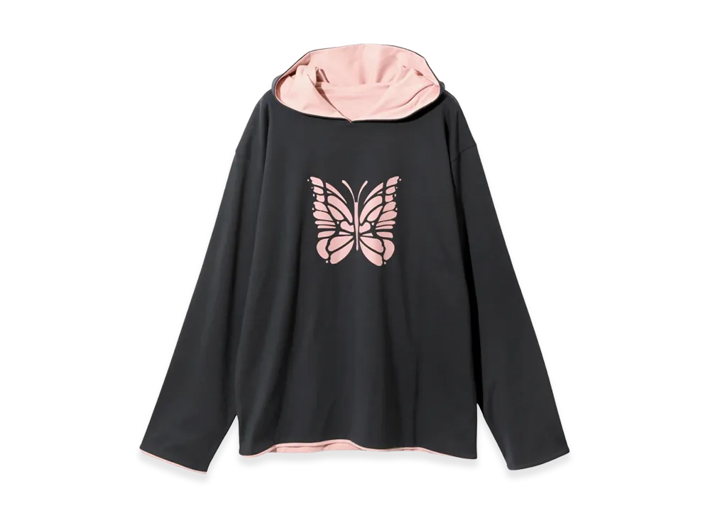 NEEDLES L/S Reversible Hoodie Cotton Jersey "Charcoal"