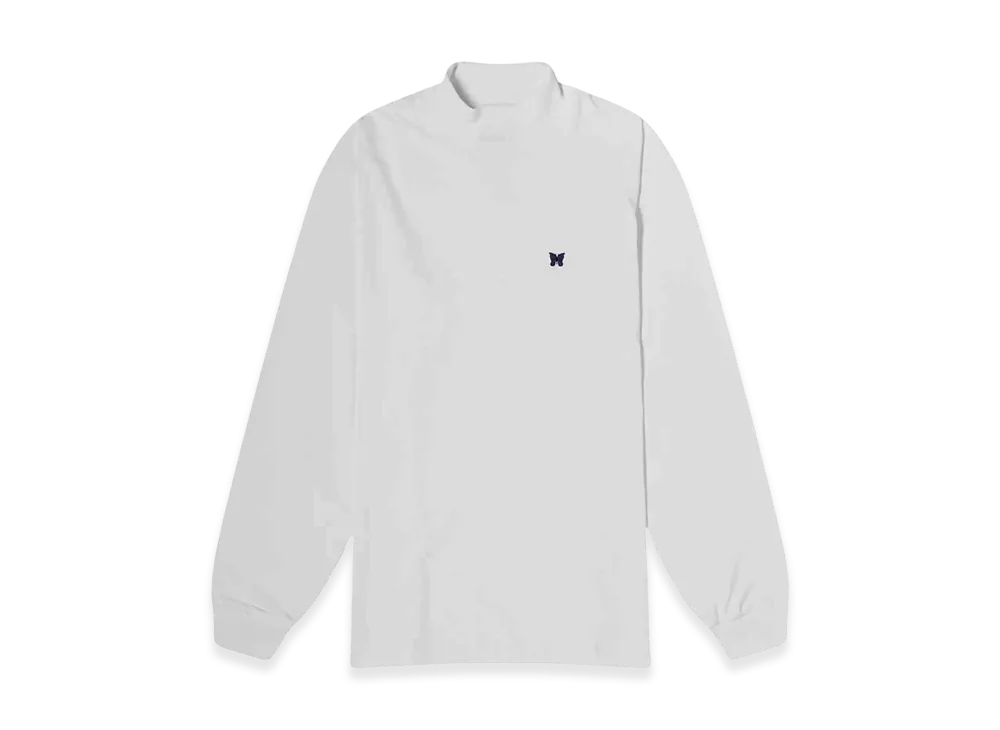 NEEDLES L/S Mock Neck Poly Jersey "White"