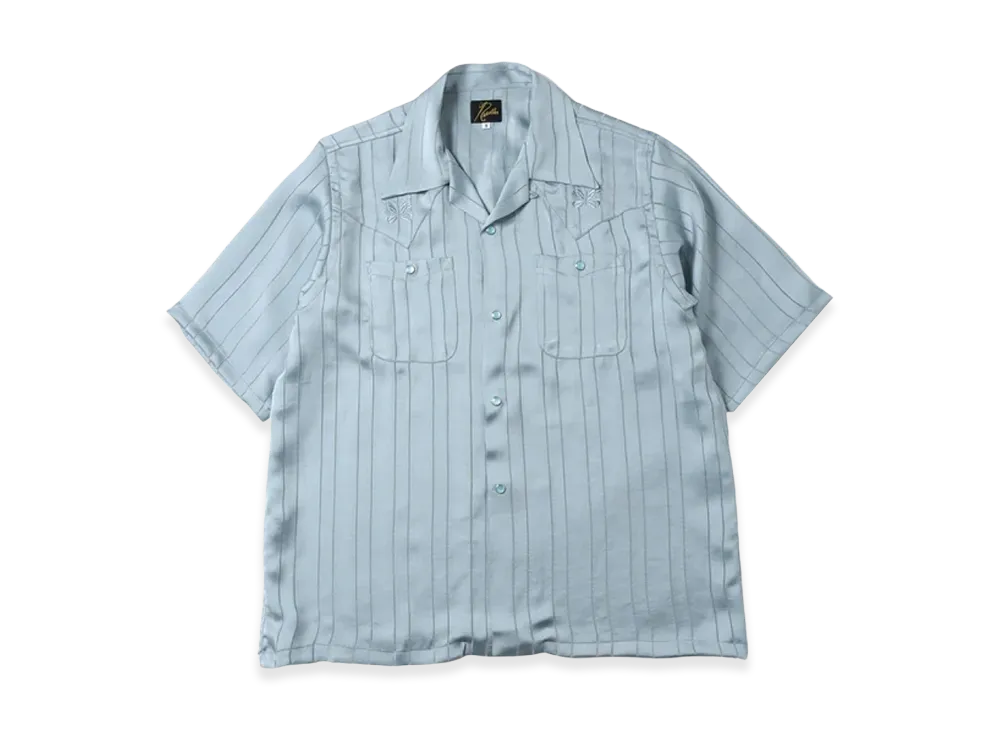 NEEDLES S/S Cowboy One-Up Shirt TA/CU/PE Georgette "Blue"